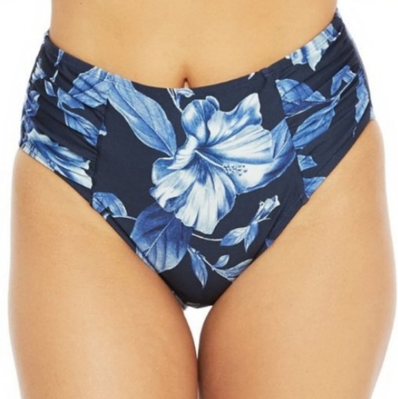 LA BLANCA | Navy Blue Floral Bikini. Sz. 6 - Picture 3 of 12